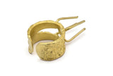 Claw Ring Settings - 1 Raw Brass 4 Claw Ring Blanks For Natural Stones E656