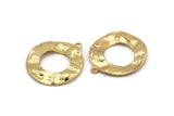 Gold Circle Charm, 2 Gold Plated Brass Circle Charm Earrings With 1 Loop, Pendants, Findings (26x23x0.80mm) D0710 Q0787