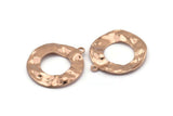 Rose Gold Circle Charm, 2 Rose Gold Plated Brass Circle Charm Earrings With 1 Loop, Pendants, Findings (26x23x0.80mm) D0710 Q0787