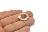 Rose Gold Circle Charm, 2 Rose Gold Plated Brass Circle Charm Earrings With 1 Loop, Pendants, Findings (26x23x0.80mm) D0710 Q0787
