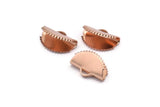 Rose Gold Ribbon Crimp, 12 Rose Gold Plated Brass Ribbon Crimp Ends With 1 Loop, Findings (13x8mm) D1164 Q0880