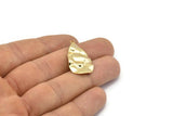 Gold Drop Charm, 4 Gold Plated Brass Wavy Drop Charms With 1 Loop, Earrings, Findings (31x17x0.60mm) D0671 Q0743