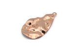 Rose Gold Drop Charm, 4 Rose Gold Plated Brass Wavy Drop Charms With 1 Loop, Earrings, Findings (31x17x0.60mm) D0671 Q0743