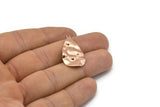 Rose Gold Drop Charm, 4 Rose Gold Plated Brass Wavy Drop Charms With 1 Loop, Earrings, Findings (31x17x0.60mm) D0671 Q0743