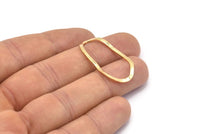 Altın Oval Konnektör, Deliksiz 6 Altın Kaplamalı Pirinç Dalgalı Oval Konnektör, Bulgular (35x19x0,80 mm) D0780 Q0754