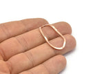 Gül Altın Oval Konnektör, Deliksiz 6 Gül Altın Kaplamalı Pirinç Dalgalı Oval Konnektör, Bulgular (35x19x0,80 mm) D0780 Q0754