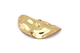 Semi Circle Charm, 4 Gold Plated Brass Wavy Half Moon Charms With 2 Holes, Earrings, Findings (29x15x0.60mm) D0725 Q0750