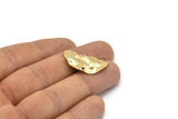 Semi Circle Charm, 4 Gold Plated Brass Wavy Half Moon Charms With 2 Holes, Earrings, Findings (29x15x0.60mm) D0725 Q0750