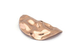 Semi Circle Charm, 4 Rose Gold Plated Brass Wavy Half Moon Charms With 2 Holes, Earrings, Findings (29x15x0.60mm) D0725 Q0750