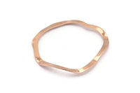 Rose Gold Circle Charm, 6 Rose Gold Plated Brass Wavy Circle Charms Without Hole, Earrings, Findings (29x28x0.60mm) D0718 Q0752