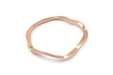 Rose Gold Circle Charm, 6 Rose Gold Plated Brass Wavy Circle Charms Without Hole, Earrings, Findings (29x28x0.60mm) D0718 Q0752