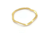 Gold Circle Charm, 6 Gold Plated Brass Wavy Circle Charms Without Hole, Earrings, Findings (29x28x0.60mm) D0718 Q0752