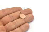 Rose Gold Round Tag, 4 Rose Gold Plated Brass Round Stamping Blanks With 1 Loop, Earrings, Pendants, Findings (22x16x1mm) D0662 Q0756