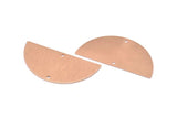 Rose Gold Half Moon, 2 Rose Gold Plated Brass Textured Semi Circle Blanks With 2 Holes, Charms, Earrings (36x18x0.60mm) D0665 Q0761