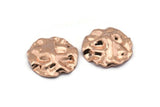 Rose Gold Wavy Disc, 4 Rose Gold Plated Brass Wavy Disc Charms With 1 Hole, Earrings, Findings (19x18x0.60mm) D0727 Q0764