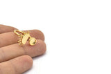 Gold Ring Settings, Gold Plated  Brass Moon And Planet Ring With 1 Stone Setting - Pad Size 6mm R054 Q0605