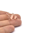 Gül Altın Yüzük Ayarları, Gül Altın Kaplama Pirinç Ay ve Gezegen Yüzük, 1 Taş Ayarı - Ped Boyutu 6mm R054 Q0605