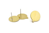 Brass Round Earring, 8 Raw Brass Round Earrings With 1 Loop (16x18x0.80mm) M01359 A2376