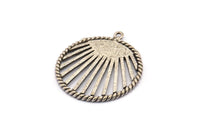 Silver Charm, 2 Antique Silver Plated Brass Pendant, Charm Pendant With 1 Loop, Findings (30x27mm) N1526