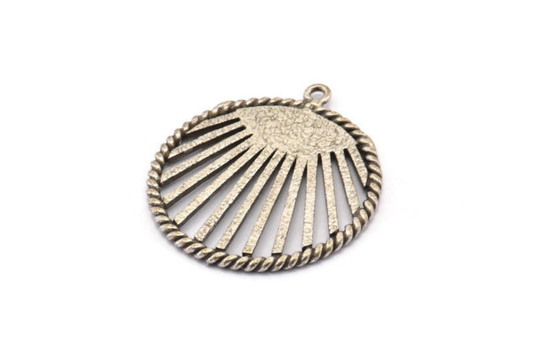 Silver Charm, 2 Antique Silver Plated Brass Pendant, Charm Pendant With 1 Loop, Findings (30x27mm) N1526