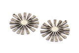 Silver Sun Charm, 2 Antique Silver Plated Brass Sun Charms With 1 Loop, Findings (30x28x2mm) N1530 H1591