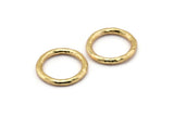 Gold Ring, Hammered Gold Plated Brass Ring, Connectors (24x3mm) N1502