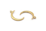 Gold Moon Charm, 6 Gold Plated Brass Crescent Moon With 1 Loop, Earrings (22x2x1.5mm) N1491