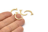 Gold Moon Charm, 6 Gold Plated Brass Crescent Moon With 1 Loop, Earrings (22x2x1.5mm) N1491