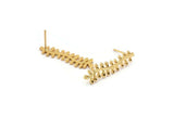 Gold Leaf Earring, 4 Gold Plated Brass Leaf Stud Earrings, Findings (30x7x1.2mm) N1506