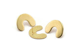 Earring Studs, 2 Gold Plated Brass -  Gold U Shape Earrings - Gold Earrings - Earrings (26x19x1.2mm) N1543