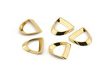 Gold Half Circle - 8 Gold Plated Brass Semi Circle Thick Cut Connectors (8x16x0.4x2x15mm) D0113 Q0980