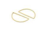 Gold Half Moon, 8 Gold Plated Brass Semi Circle Connectors (15x30x0.80mm) D1280 Q0900
