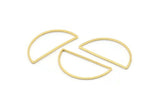 Gold Half Moon, 8 Gold Plated Brass Semi Circle Connectors (15x30x0.80mm) D1280 Q0900