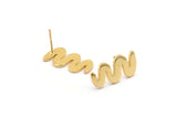Earring Studs, 4 Gold Plated Brass - Irregular Stud Earrings - Gold Earrings - Earrings (20x10x1.2mm) N1508