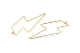 Gold Lightning Earring, 4 Gold Plated Brass Lightning Wire Earrings, Earring Findings (60x26x0.80mm) D1265 Q0897