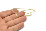 Gold Lightning Earring, 4 Gold Plated Brass Lightning Wire Earrings, Earring Findings (60x26x0.80mm) D1265 Q0897