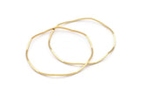 Gold Circle Charm, 6 Gold Plated Brass Wavy Circle Rings, Charms, Connectors (49x0.80mm) D1286 Q0947