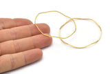 Gold Circle Charm, 6 Gold Plated Brass Wavy Circle Rings, Charms, Connectors (49x0.80mm) D1286 Q0947