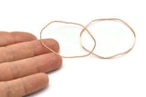 Rose Gold Circle Charm, 6 Rose Gold Plated Brass Wavy Circle Rings, Charms, Connectors (49x0.80mm) D1286 Q0947