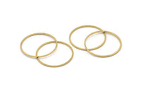 28mm Circle Connectors - 50 Raw Brass Circle Connectors (28x1x1mm) BS 1090
