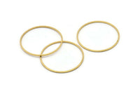 32mm Circle Connectors - 24 Raw Brass Circle Connectors (32x1x1mm) Bs 1088