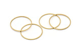 32mm Circle Connectors - 24 Raw Brass Circle Connectors (32x1x1mm) Bs 1088
