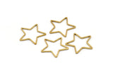 Brass Star Charm, 50 Raw Brass Open Star Charms (21x0.8mm) BS 1077