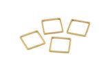 200 Raw Brass Square Connectors (14mm) Bs-1118