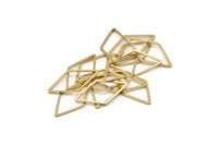 Diamond Earring Finding, 50 Raw Brass Diamond Connectors (13x23x0.80mm) Bs 1128