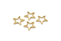 Blank Star Charm, 50 Raw Brass Star Connector (10mm) Bs 1169