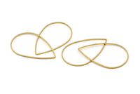 Brass Drop Connector, 25 Raw Brass Drop Connectors (30x47x0.8mm) Bs 1138
