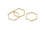 Hexagon Ring Charm, 50 Raw Brass Hexagon Shaped Ring Charms (20x0.80mm) BS 1175