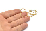 Hexagon Ring Charm, 50 Raw Brass Hexagon Shaped Ring Charms (20x0.80mm) BS 1175