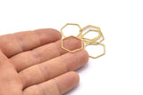 Hexagon Ring Charm, 50 Raw Brass Hexagon Shaped Ring Charms (18x0.80mm) Bs 1174